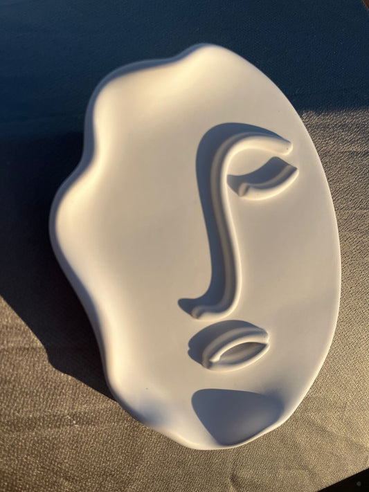 Soyut Yüz Dekoratif Tabak